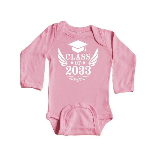 inktastic Class of 2033 with Graduation Cap and Wings Long Sleeve Creeper inktastic Class of 2033 with Graduation Cap and Wings Long Sleeve Creeper